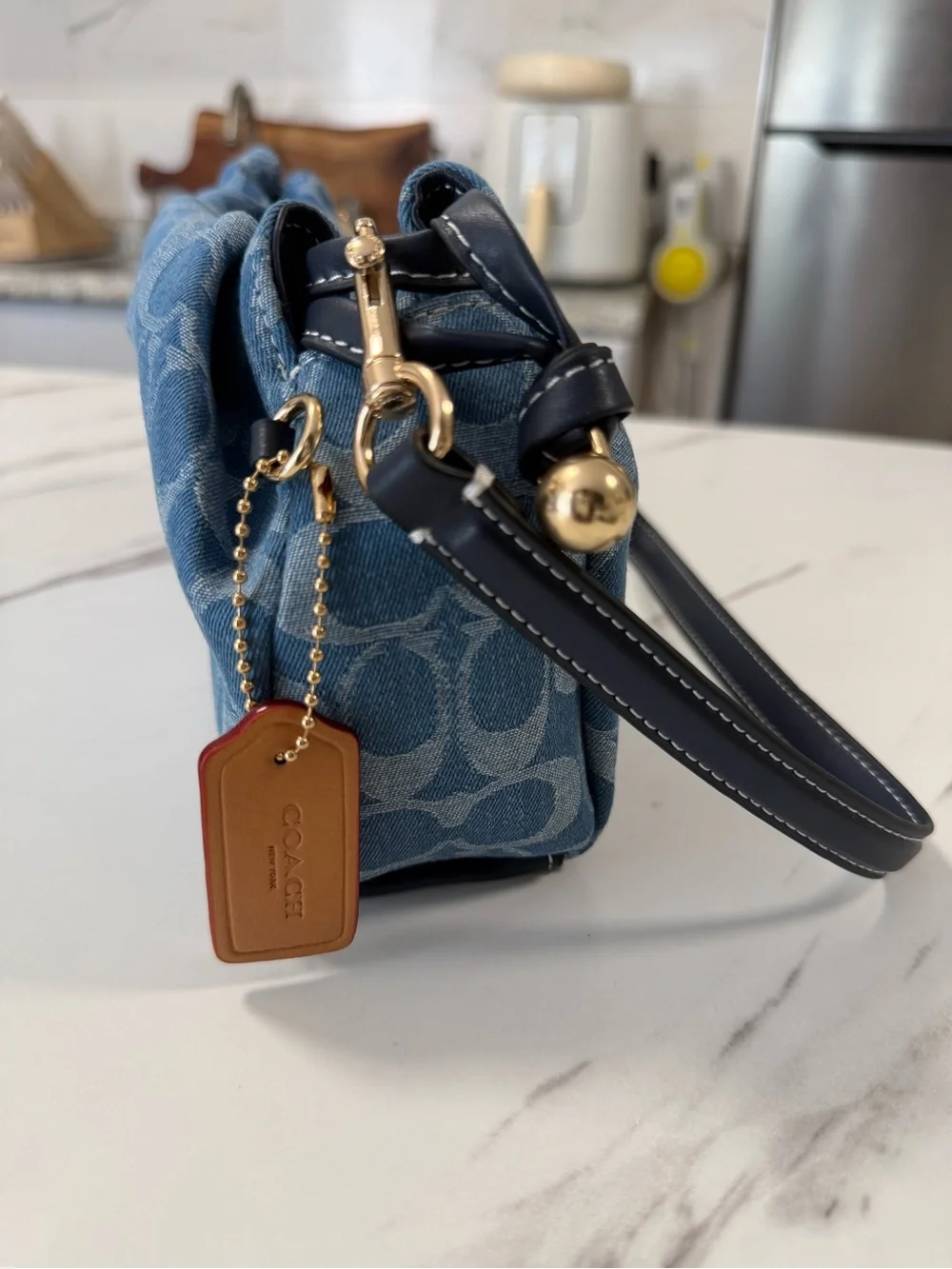 Coach Outlet Faye Shoulder Bag in Signature Denim (Style No. CDE45).